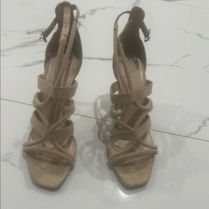 Elegant Beige Strappy Heels